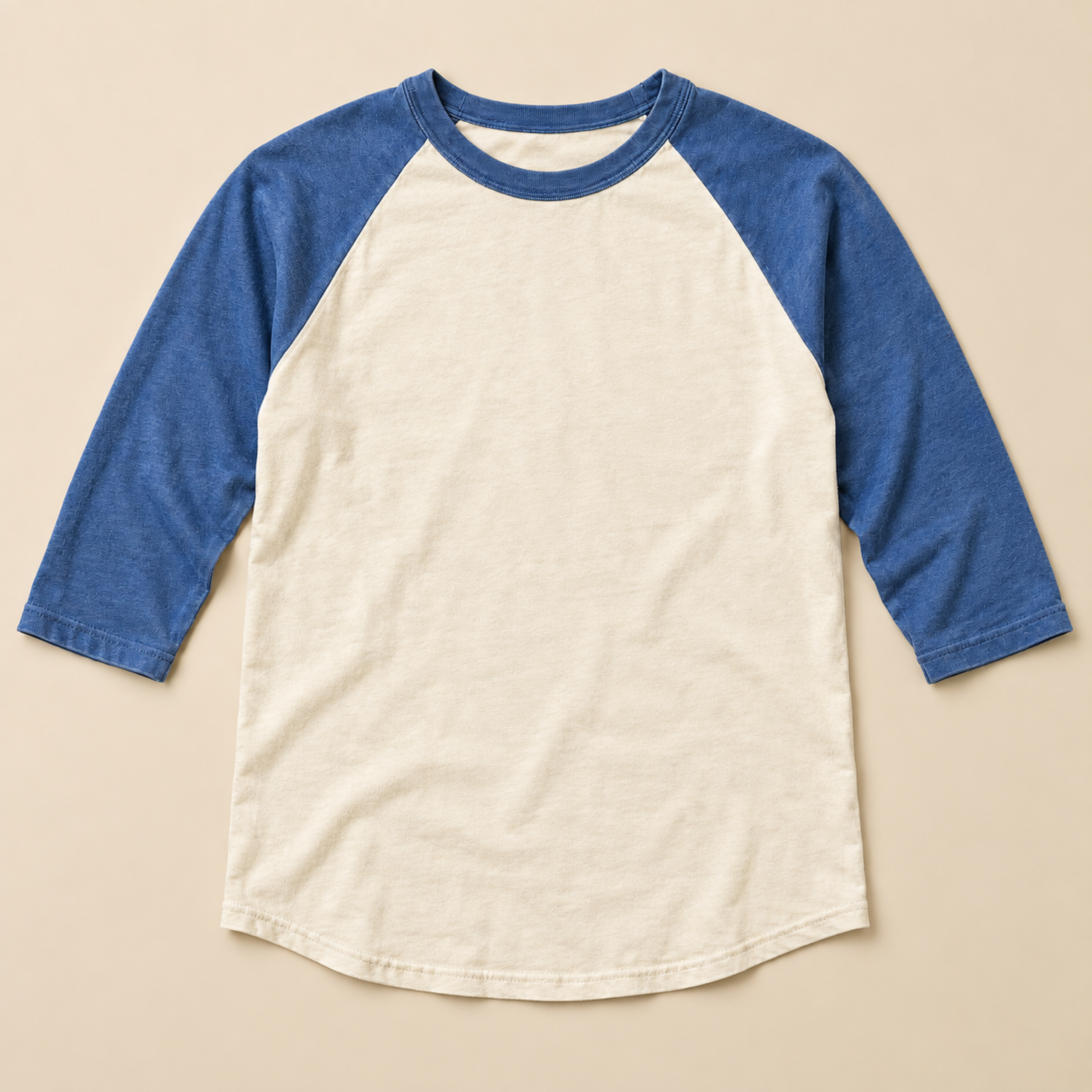 Cream FM Allies baseball shirt with blue sleeves